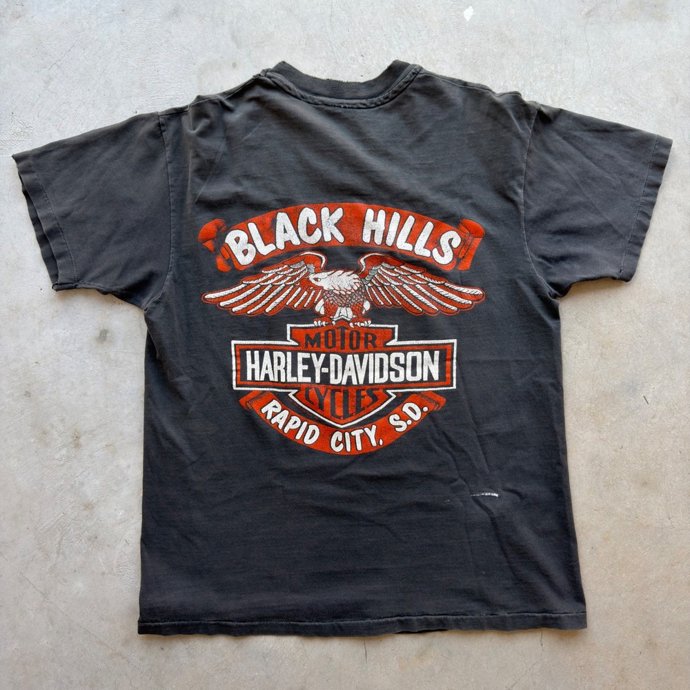 Vintage 1990 Sturgis Black Hills Rally 50th Anniversary T-Shirt Hanes L Faded